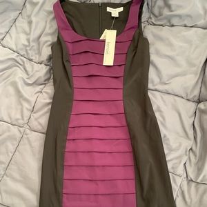 Kensie Black & Eggplant Purple Bodycon dress size2